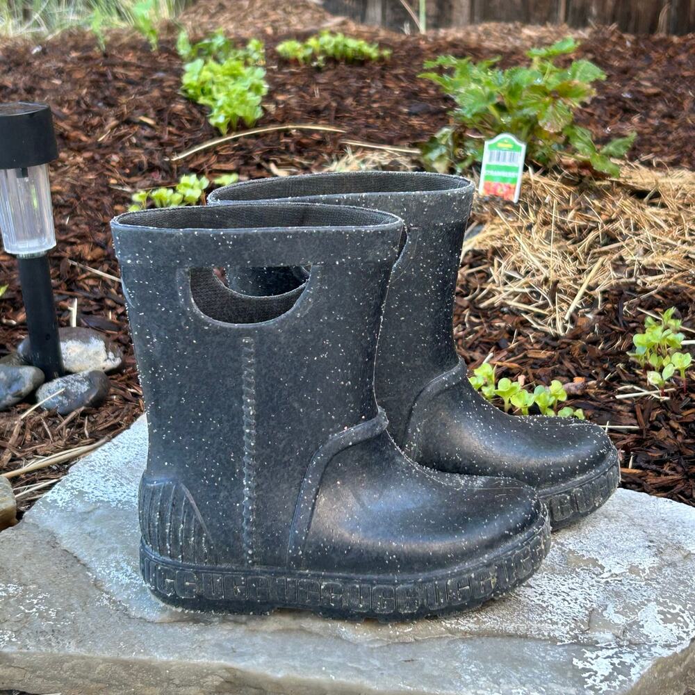 UGG Drizlita Black Glitter Rainboot Toddler Size  US 8 EU 25 Little Girl